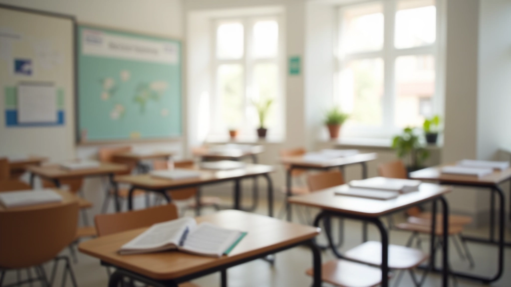 Sala de estudo de residência universitária com secretárias individuais e boa iluminação